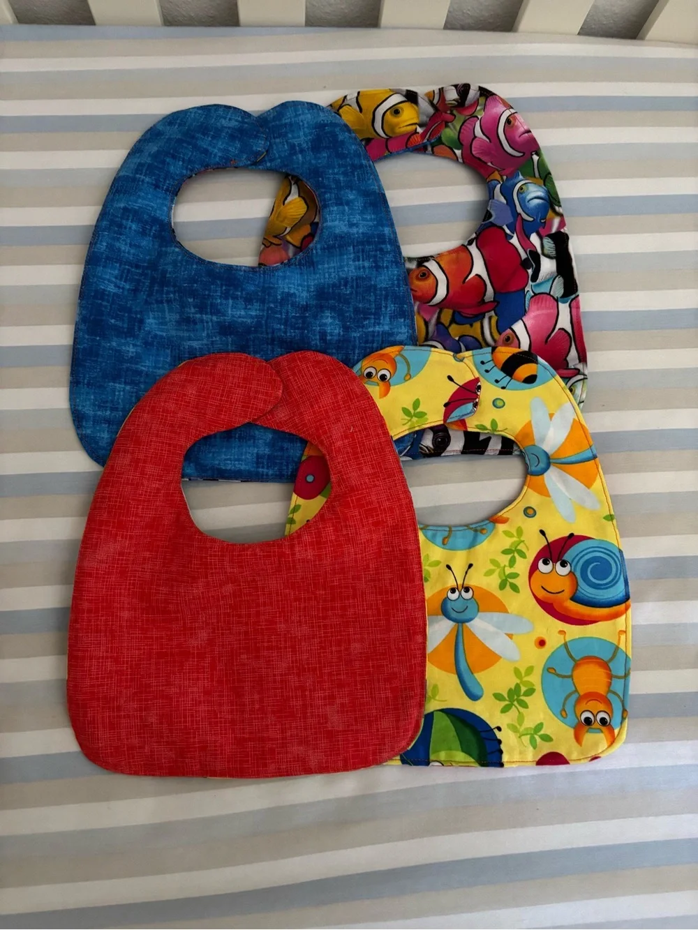 Handmade Reversible Cotton Bib Set